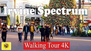 Christmas Walking Tour of Irvine Spectrum Center 4K, Orange County - California - USA Afternoon