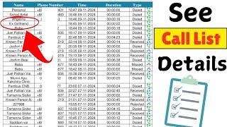 How to See Call List Details of Number in 2024