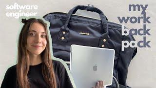 What's in my work backpack | software engineer ‍ for productive days of coding + bug fixing