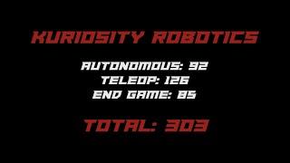 303 Points - Kuriosity Robotics 12635 Google Qualifier Match #1 - FTC Ultimate Goal