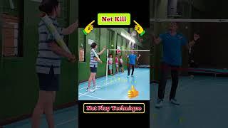 Forehand Net Kill | Net Play Technique | Badminton tricks #shorts