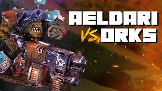 NEW Orks vs Aeldari - Warhammer 40k Battle Report