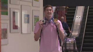 Ohio swimmer Hunter Armstrong returns home after winning medals at Paris Olympics