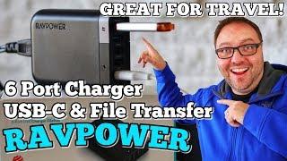 RAVPOWER Filehub 60W USB-C 6 Port Charger with Data Transfer Review  - From Amazon