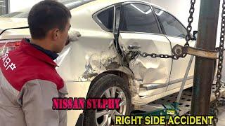 Nissan Sylphy's right-side collision was perfectly repaired | Comparable to a new car