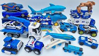 New Collection Blue TRANSFORMERS: Optimus Prime Police Car Airplanes Crane Train Truk Bus Stopmotion