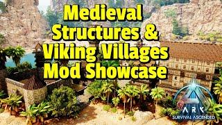 Medieval Structures & Viking Villages Mod Showcase & Review - Ark: Survival Ascended