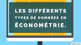 Les différents types de données Econométrie.#Econométrie#Statistique#Modelisation