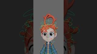 Rigging Dynamic Hair & Backpack Setup #3d #rig #wip