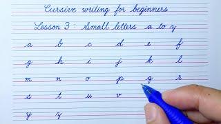 Cursive writing for beginners Lesson 3 | Small letters a to z | Cursive handwriting practice