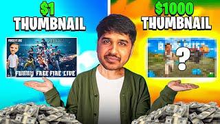 $1 vs $1,000 Free Fire Thumbnail - Reaction