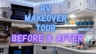 BUDGET RV MAKEOVER RENO TOUR/BEFORE & AFTER/ LIVING FULL-TIME IN OUR '99 CLASS C MOTORHOME