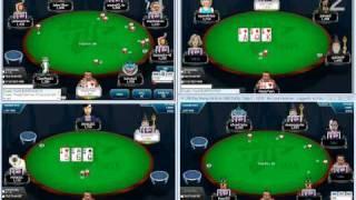 Hands Free Poker Multi Table Demonstration Full TIlt 4 Tables