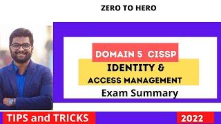 CISSP Domain 5 IDM Exam Summary 2022