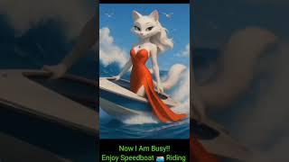 Let's Go My Friends Riding Speedboat #cat #funnycat #ai #cute #funnypet #funny #catvideos #cutecat