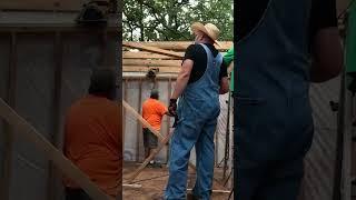 BUILDING A TINY HOUSE STUDIO IN 60 SECONDS! #COMMUNITY #homesteading #framily #teamwork #timelapse