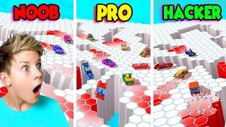 NOOB vs PRO vs HACKER in CARS ARENA!!