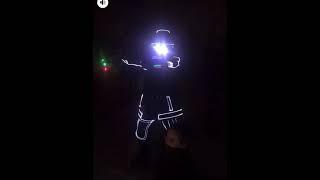 LED Light Costumes Optic fiber Mens dancer light up clothing robot lumious costume