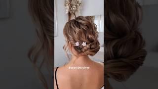 Best hairstyle for short Bride’s hair  #hair #hairstyle #hairtutorial #fypシ #bride #shorts #updo