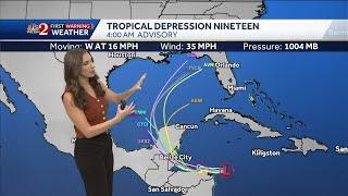 Tropical Depression 19 forms in the Caribbean, models show potential Florida impacts next week