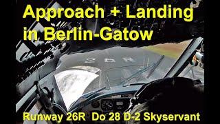 Final approach BERLIN-GATOW runway 26R with Do 28 D-2 Skyservant