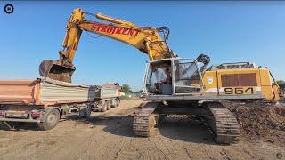 Těžba velké stavební jámy pro ČOV - Liebherr a Komatsu