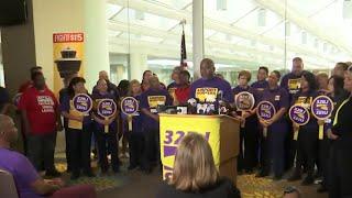 Orlando airport workers rally for higher pay