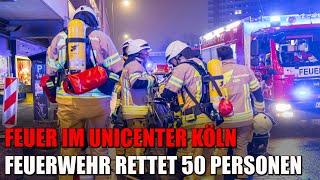 Feuer im Unicenter Köln - Feuerwehr rettet rund 50 Personen bei Hochhausbrand | 26.01.2023