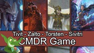 Tiny names! Tivit vs Zalto vs Torsten vs Sivitri EDH / CMDR game play for Magic: The Gathering