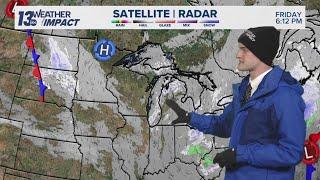 13 ON YOUR SIDE Forecast: Flurries near the lakeshore otherwise quiet and cold