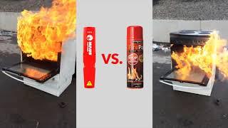 Vergleich MAUS Xtin Klein Feuerlöscher vs Feuerlöschspray Testsieger