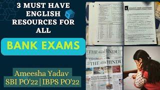 3 Best Resources||Get Easily 30/30 In English-By SBI PO Ameesha Yadav|| For Every Bank Exams||