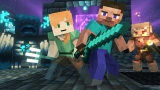 Warden vs Piglins FIGHT | Alex And Steve Life | Minecraft Animation!