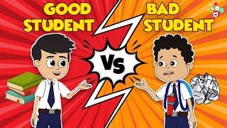 GOOD STUDENT vs BAD STUDENT | Animated Stories | English Cartoon | Moral Stories | PunToon