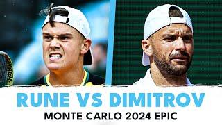 EPIC BATTLE: Holger Rune vs Grigor Dimitrov Highlights | Monte Carlo 2024