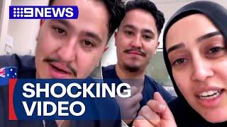 Investigation underway after shocking antisemitic video of two health workers | 9 News Australia