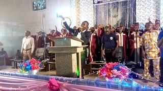 Pastor Johnson Oyetunde on stage @ 100 Years Anniversary Ayegun Baptist Church Ogbomoso