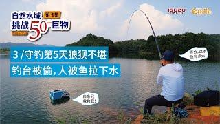 這魚太力氣大了！白條連人帶釣臺被魚拖進湖裏……