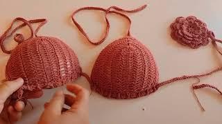 Passo a passo Biquíni flor em Camadas de crochê #crochet #passoapassodecroche #crochê