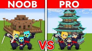 NOOB vs PRO: NINJA FAMILY Build Challenge in Minecraft