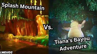 Splash Mountain Vs. Tiana's Bayou Adventure - Side-by-Side Comparison | Disneyland Park, California