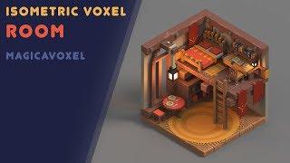 Isometric voxel room in MagicaVoxel