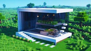 Minecraft Moderne Villa bauen 1.21 Tutorial - Modernes Haus bauen in Minecraft Survival Tutorial