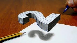 3D Trick Art On Line Paper, Floating Number 2