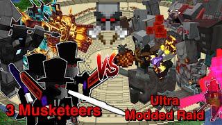 Minecraft |Mobs Battle |Three Musketeers VS Ultra Modded Raid