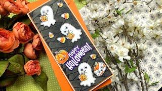 Limited Edition Boo Day Card Kit Unboxing + Slimline Halloween Card | AmyR Halloween 2021 Series #12