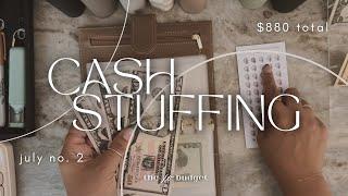 Cash Stuffing | $880 | July 2024 | No. 2 | Sinking Funds + Savings Challenges | Biweekly Paycheck