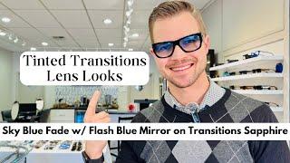 Blue Fade Tint w/ Flash Blue Mirror On Transitions Sapphire | RayBan Nomad