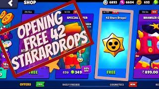 Massive 42 FREE Star Drops Opening! Best Brawl Stars Loot Yet? #StarDrop #FreeStarDrop #BrawlStars