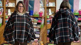 EASY DIY ADULT HOODED PONCHO| QUILTING AND SEWING